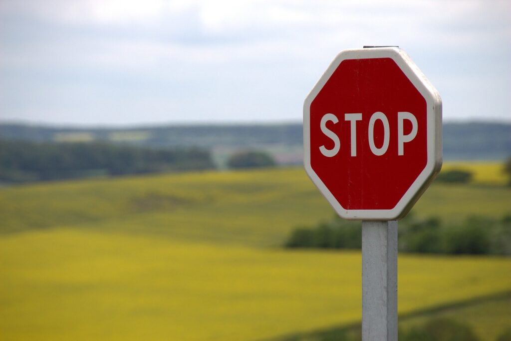 Two-way stop right-of-way rules