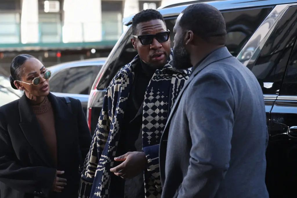 Jonathan Majors and his girlfriend - Meagan Good arrived at the New York City court.