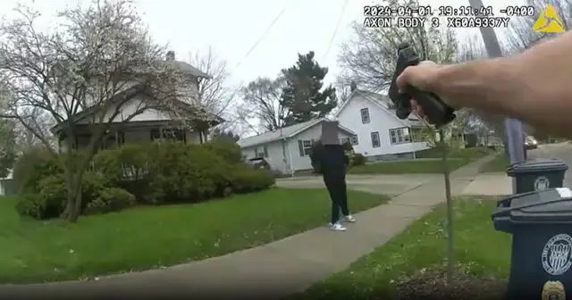 In body-worn camera footage, Officer Ryan Westlake is seen aiming a gun at Tavion Koonce-Williams who is holding a fake gun.